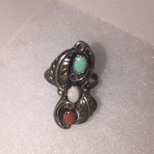 TURQUOISE AND CORAL RING